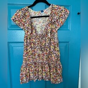 Floral Print Short sleeved blouse